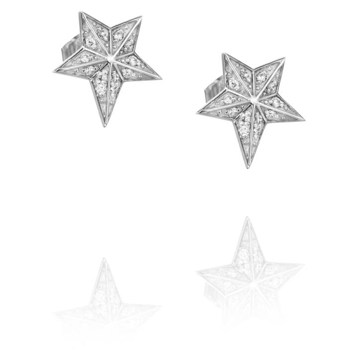 Catch A Falling Star & Stars Ørering Hvidguld i gruppen Øreringe / Diamantøreringe hos SCANDINAVIAN JEWELRY DESIGN (12-102-01406-0000)