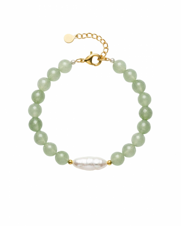 Aura Pearl Aventurine Bracelet Gold i gruppen Armbånd / Guldarmbånd hos SCANDINAVIAN JEWELRY DESIGN (05921G)