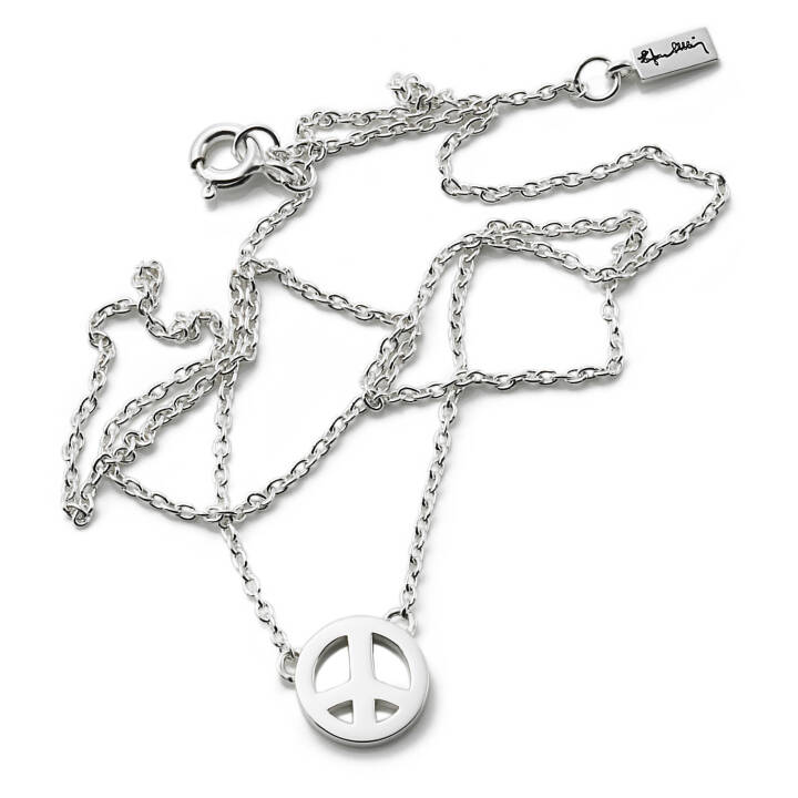 Mini Peace Halskæde Sølv 42-45 cm i gruppen Halskæde / Sølvhalskæde hos SCANDINAVIAN JEWELRY DESIGN (10-100-00561-4245)