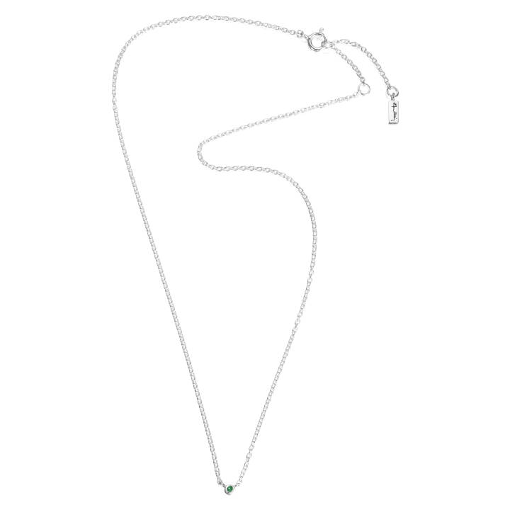 Micro Blink - Green Emerald Halskæde Sølv 40-45 cm i gruppen Halskæde / Sølvhalskæde hos SCANDINAVIAN JEWELRY DESIGN (10-100-01897-4045)