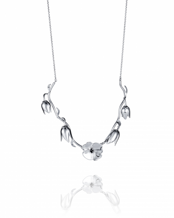 Helleborus Collier Silver i gruppen Halskæde / Sølvhalskæde hos SCANDINAVIAN JEWELRY DESIGN (10-100-02347-4045)