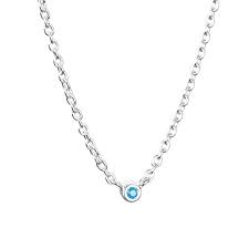 Micro Blink Necklace - Blue Topaz Necklace Silver i gruppen Halskæde / Sølvhalskæde hos SCANDINAVIAN JEWELRY DESIGN (10-100-02421-4245)