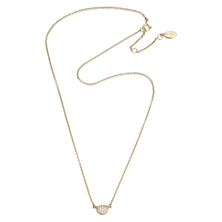 Love Bead - Diamonds Halskæde Guld 38-42 cm i gruppen Halskæde / Guldhalskæde hos SCANDINAVIAN JEWELRY DESIGN (10-101-00453-3842)