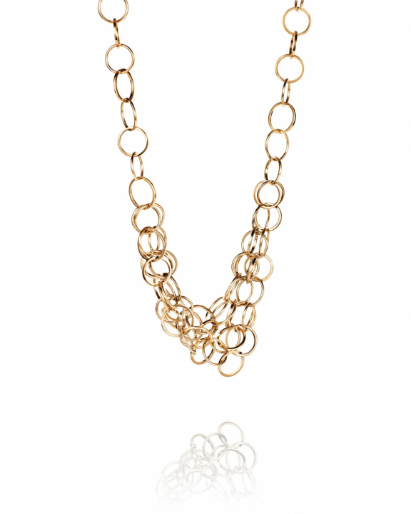 Messy rings Necklace Goldplated Silver i gruppen Halskæde / Guldhalskæde hos SCANDINAVIAN JEWELRY DESIGN (10-108-02362-0045)