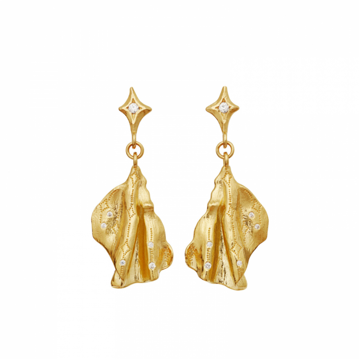 Gerda Earrings Gold i gruppen Øreringe / Guldøreringe hos SCANDINAVIAN JEWELRY DESIGN (10024A)