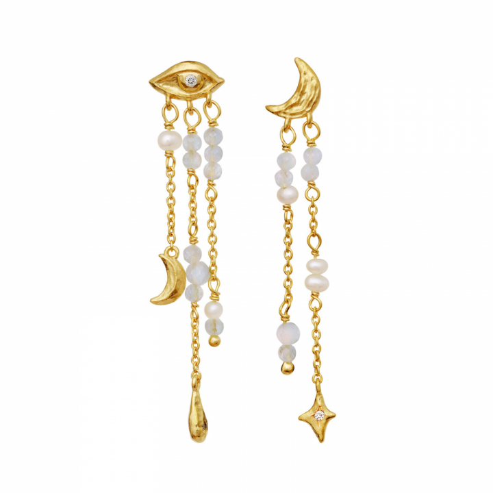 Sonata Earrings Gold i gruppen Øreringe / Guldøreringe hos SCANDINAVIAN JEWELRY DESIGN (10027A)