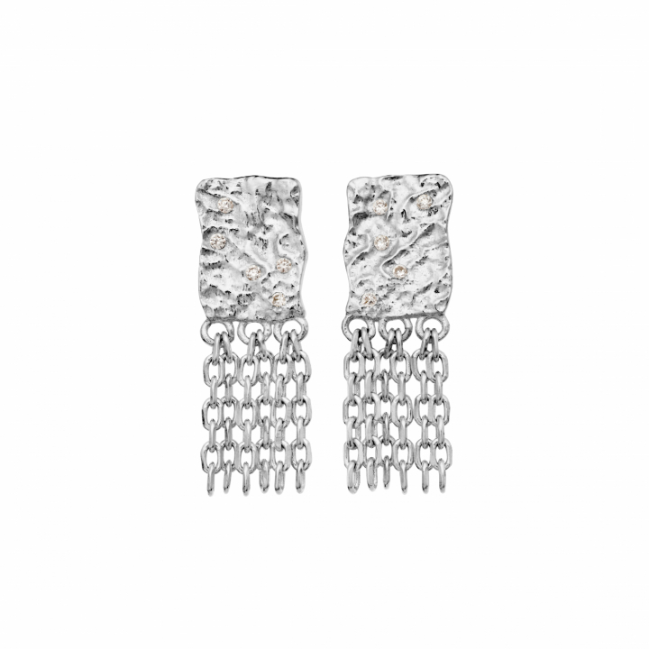 Pietra Earrings Silver i gruppen Øreringe / Sølvøreringe hos SCANDINAVIAN JEWELRY DESIGN (10037C)