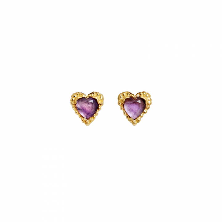 Lina Viola Earrings Gold i gruppen Øreringe / Guldøreringe hos SCANDINAVIAN JEWELRY DESIGN (10049A)
