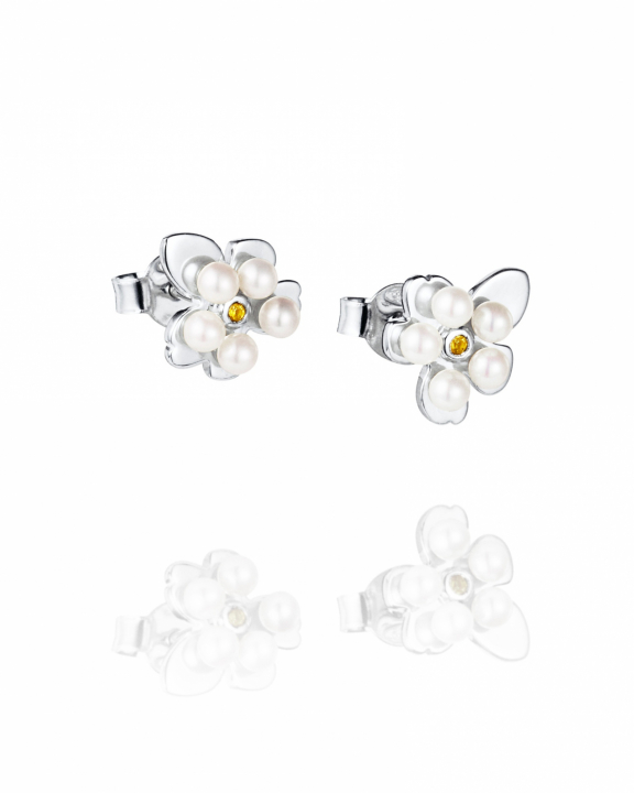 Förgätmigej Earrings Silver i gruppen Øreringe / Perleøreringe hos SCANDINAVIAN JEWELRY DESIGN (12-100-02343-0000)
