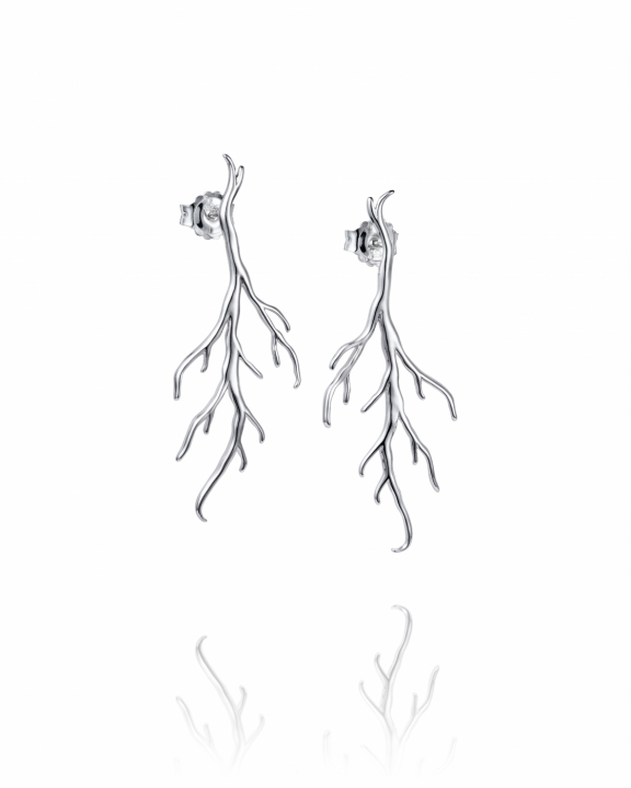 Roots Earrings Silver i gruppen Øreringe / Sølvøreringe hos SCANDINAVIAN JEWELRY DESIGN (12-100-02355-0000)