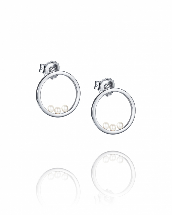 Roller coaster Earrings Silver i gruppen Øreringe / Perleøreringe hos SCANDINAVIAN JEWELRY DESIGN (12-100-02377-0000)