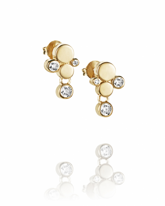 Little Champagne & Stars Earrings Gold i gruppen Øreringe / Diamantøreringe hos SCANDINAVIAN JEWELRY DESIGN (12-101-02370-0000)