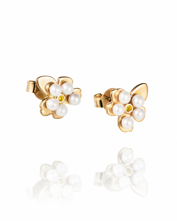 Förgätmigej Earrings Goldplated Silver i gruppen Øreringe / Perleøreringe hos SCANDINAVIAN JEWELRY DESIGN (12-108-02343-0000)