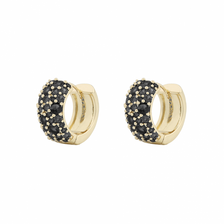 Copenhagen wide ring ear Gold/black-Onesize i gruppen Øreringe / Guldøreringe hos SCANDINAVIAN JEWELRY DESIGN (1269-6900-064-ONE)