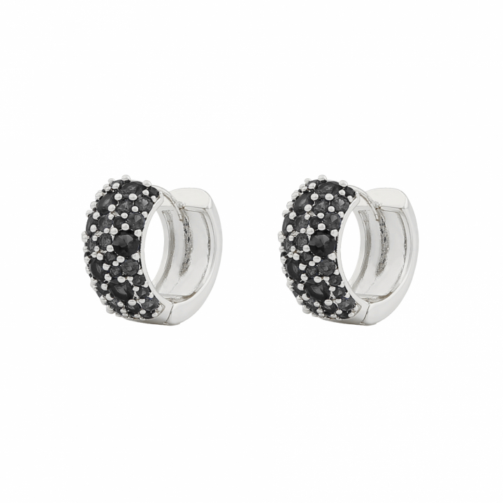 Product Image for SNÖ OF SWEDEN Copenhagen wide ring ear Sølv/black-Onesize