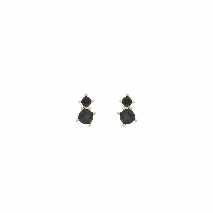 Copenhagen mini ear Gold/black-Onesize i gruppen Øreringe / Guldøreringe hos SCANDINAVIAN JEWELRY DESIGN (1269-7500-064-ONE)