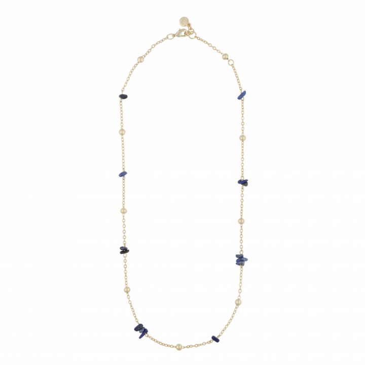 Capri chain neck gold blue 45 cm i gruppen Halskæde / Guldhalskæde hos SCANDINAVIAN JEWELRY DESIGN (1274-0145-185-45)