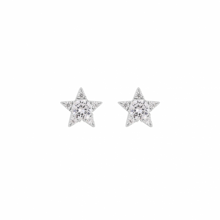 Wish star ear Sølv/clear-Onesize i gruppen Øreringe / Sølvøreringe hos SCANDINAVIAN JEWELRY DESIGN (1282-6700-012-ONE)