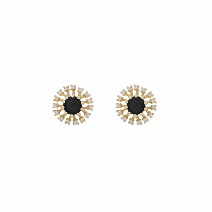 Wiz small ear Gold/black-Onesize i gruppen Øreringe / Guldøreringe hos SCANDINAVIAN JEWELRY DESIGN (1284-6100-064-ONE)