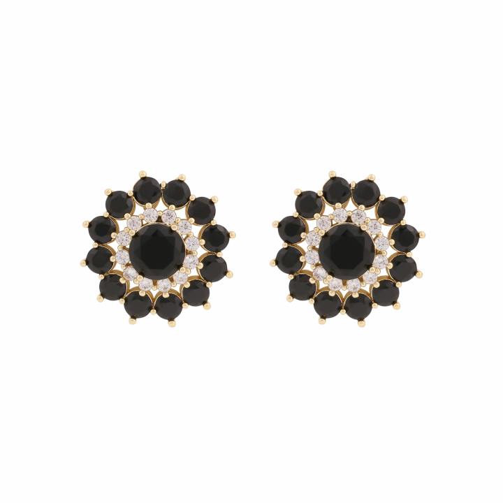 Wiz big ear Gold/mix black-Onesize i gruppen Øreringe / Guldøreringe hos SCANDINAVIAN JEWELRY DESIGN (1284-6400-450-ONE)