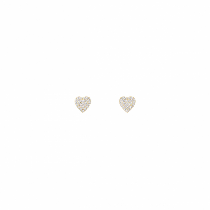 North mini heart ear Gold/clear-Onesize i gruppen Øreringe / Guldøreringe hos SCANDINAVIAN JEWELRY DESIGN (1289-7500-251-ONE)