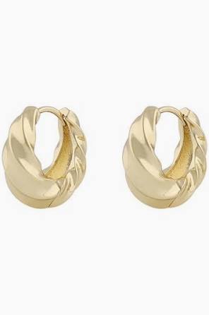 Lydia big twist earrings gold i gruppen Øreringe / Guldøreringe hos SCANDINAVIAN JEWELRY DESIGN (1292-6800-257)