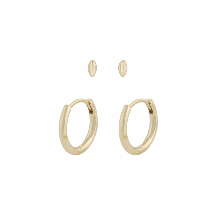 Meya Earring set Gold i gruppen Øreringe / Guldøreringe hos SCANDINAVIAN JEWELRY DESIGN (1293-72009-257)