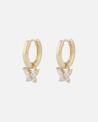 Meya Butterfly Earrings Gold i gruppen Øreringe / Guldøreringe hos SCANDINAVIAN JEWELRY DESIGN (1293-8100-251)