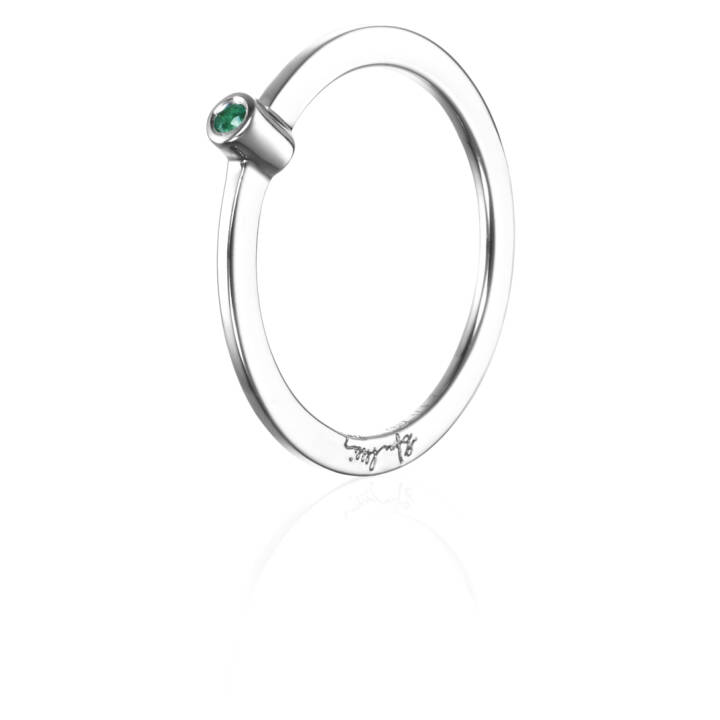 Micro Blink - Green Emerald Ring Sølv i gruppen Ringe / Sølvringe hos SCANDINAVIAN JEWELRY DESIGN (13-100-01899)