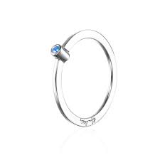 Micro Blink Ring - Blue Topaz Silver i gruppen Ringe / Sølvringe hos SCANDINAVIAN JEWELRY DESIGN (13-100-02423)