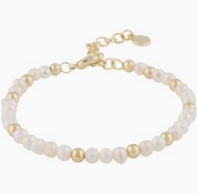 Julie small brace Gold white i gruppen Armbånd / Guldarmbånd hos SCANDINAVIAN JEWELRY DESIGN (1311-3200-362)