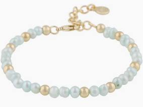 Julie small brace Gold light blue i gruppen Armbånd / Guldarmbånd hos SCANDINAVIAN JEWELRY DESIGN (1311-3200-378)