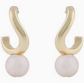 Julie small ear Gold white i gruppen Øreringe / Guldøreringe hos SCANDINAVIAN JEWELRY DESIGN (1311-6400-362)