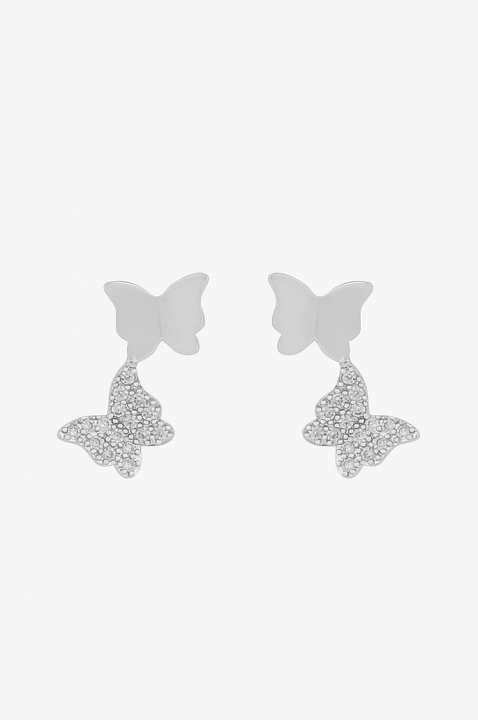 Vega short ear Silver clear i gruppen Øreringe / Sølvøreringe hos SCANDINAVIAN JEWELRY DESIGN (1313-6600-012)