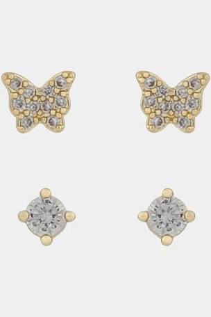 Vega ear set Gold clear i gruppen Øreringe / Guldøreringe hos SCANDINAVIAN JEWELRY DESIGN (1313-6800-251)