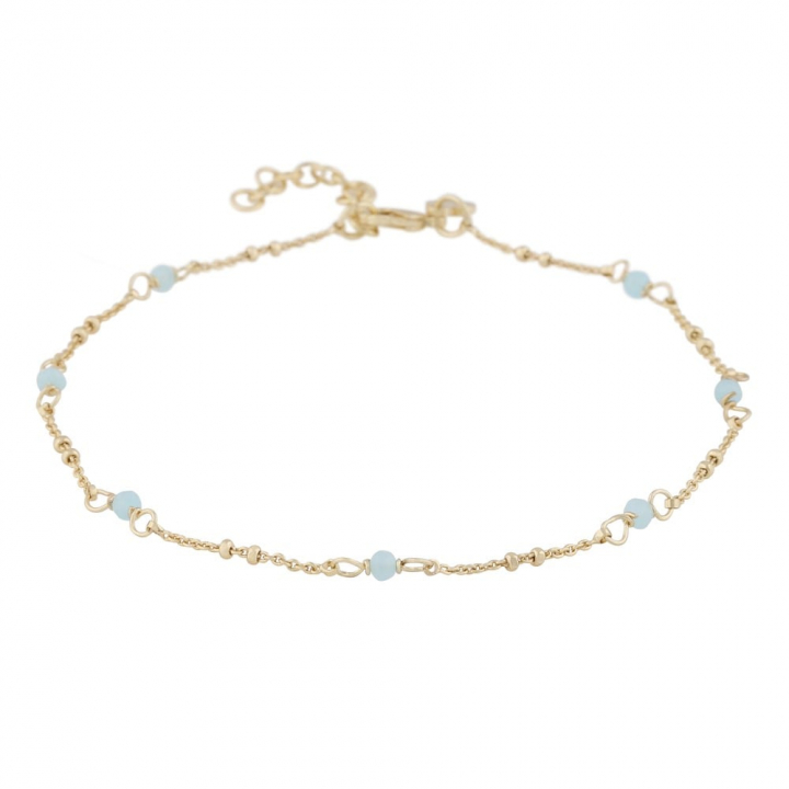 Harper chain anklet Gold light blue i gruppen Tilbehør / Anklet hos SCANDINAVIAN JEWELRY DESIGN (1314-9200-378)