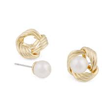 Soap pearl knot ear Gold i gruppen Øreringe / Perleøreringe hos SCANDINAVIAN JEWELRY DESIGN (1339-6400-362)