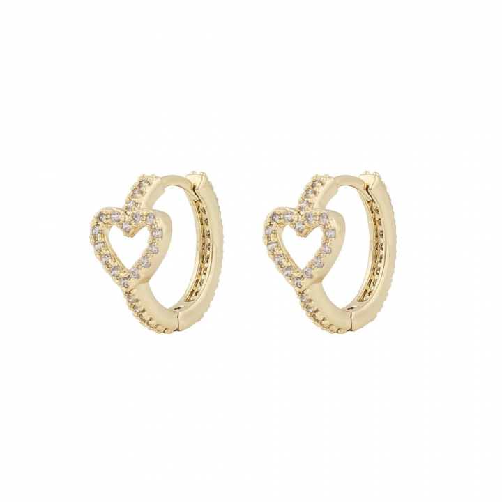 Nisi heart ring Earring Gold i gruppen Øreringe / Guldøreringe hos SCANDINAVIAN JEWELRY DESIGN (1356-6400-251)
