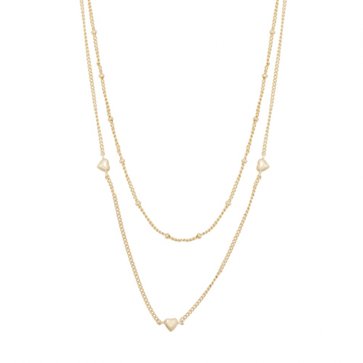 Lovely double chain neck 40 plain gold - 40 cm i gruppen Halskæde / Guldhalskæde hos SCANDINAVIAN JEWELRY DESIGN (1363-0140-257-40)