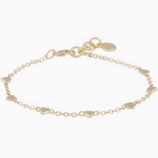 Lovely small hearts chain Bracelet Gold i gruppen Armbånd / Guldarmbånd hos SCANDINAVIAN JEWELRY DESIGN (1363-3500-257)