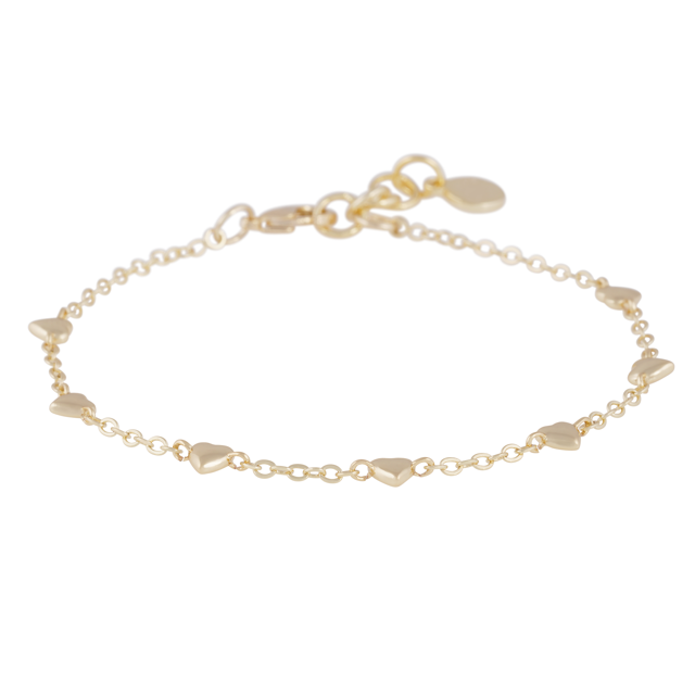 Lovely small hearts chain Bracelet Gold i gruppen Armbånd / Guldarmbånd hos SCANDINAVIAN JEWELRY DESIGN (1363-3500-257)