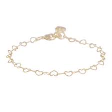 Lovely Hearts Chain Brace plain gold i gruppen Armbånd / Guldarmbånd hos SCANDINAVIAN JEWELRY DESIGN (1363-3600-257)