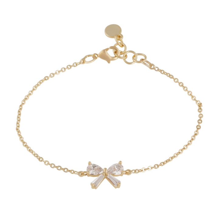 Eira bow chain Bracelet Gold i gruppen Armbånd / Guldarmbånd hos SCANDINAVIAN JEWELRY DESIGN (1368-3300-251)