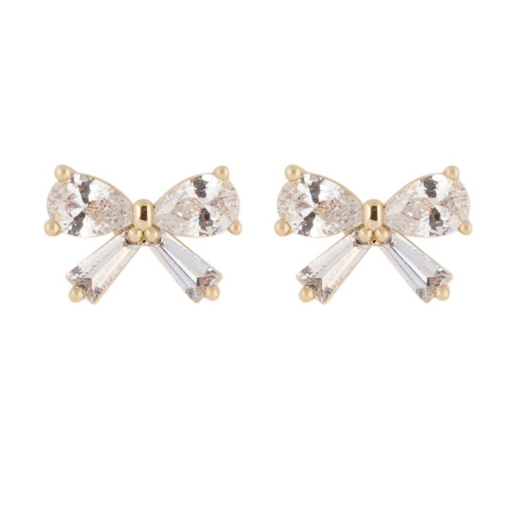 Eira bow Earrings Gold i gruppen Øreringe / Guldøreringe hos SCANDINAVIAN JEWELRY DESIGN (1368-6200-251)