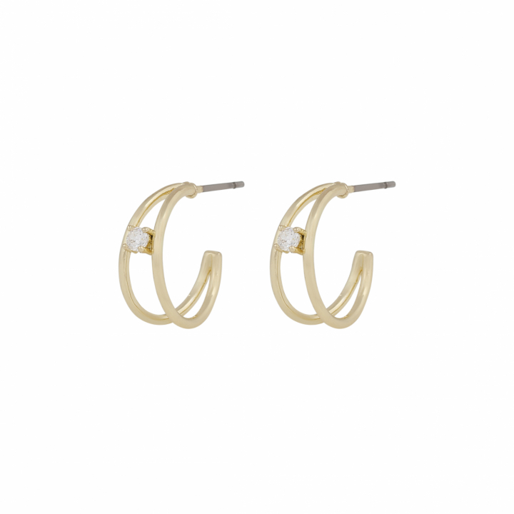 Lorrie small crystal double Earrings Gold i gruppen Øreringe / Guldøreringe hos SCANDINAVIAN JEWELRY DESIGN (1397-6400-251)
