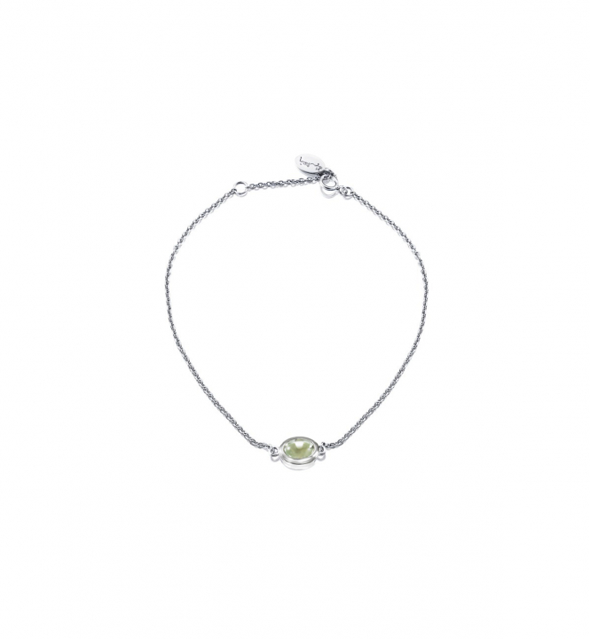 Love bead Bracelet Silver - green quartz i gruppen Armbånd / Sølvarmbånd hos SCANDINAVIAN JEWELRY DESIGN (14-100-02414-1619)