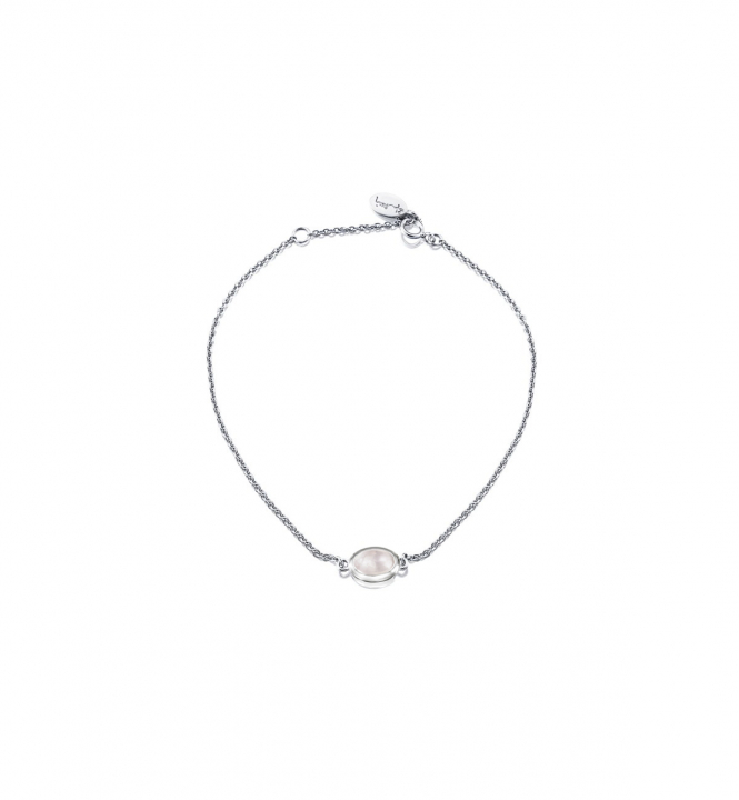 Love bead Bracelet Silver - rose quartz i gruppen Armbånd / Sølvarmbånd hos SCANDINAVIAN JEWELRY DESIGN (14-100-02416-1619)