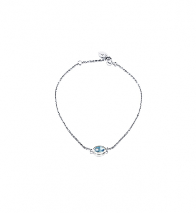 Love bead Bracelet Silver - topaz i gruppen Armbånd / Sølvarmbånd hos SCANDINAVIAN JEWELRY DESIGN (14-100-02418-1619)