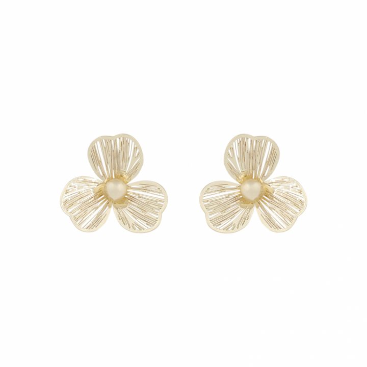 Flora petal Earrings Gold i gruppen Øreringe / Guldøreringe hos SCANDINAVIAN JEWELRY DESIGN (1400-6400-257)