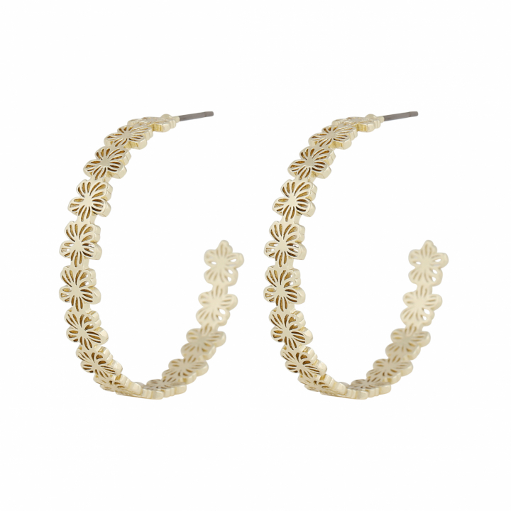 Flora daisy oval Earrings Gold i gruppen Øreringe / Guldøreringe hos SCANDINAVIAN JEWELRY DESIGN (1400-7100-257)